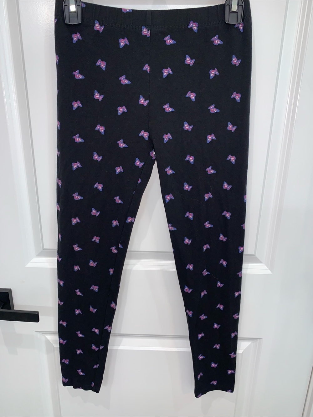 Lucky Brand Black Leggings with Purple Butterfly Motif